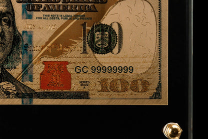 24 Carat Gold USD $100 Coloured Banknote Replica – Premium Display Collectible - The Shop At Crown Perth