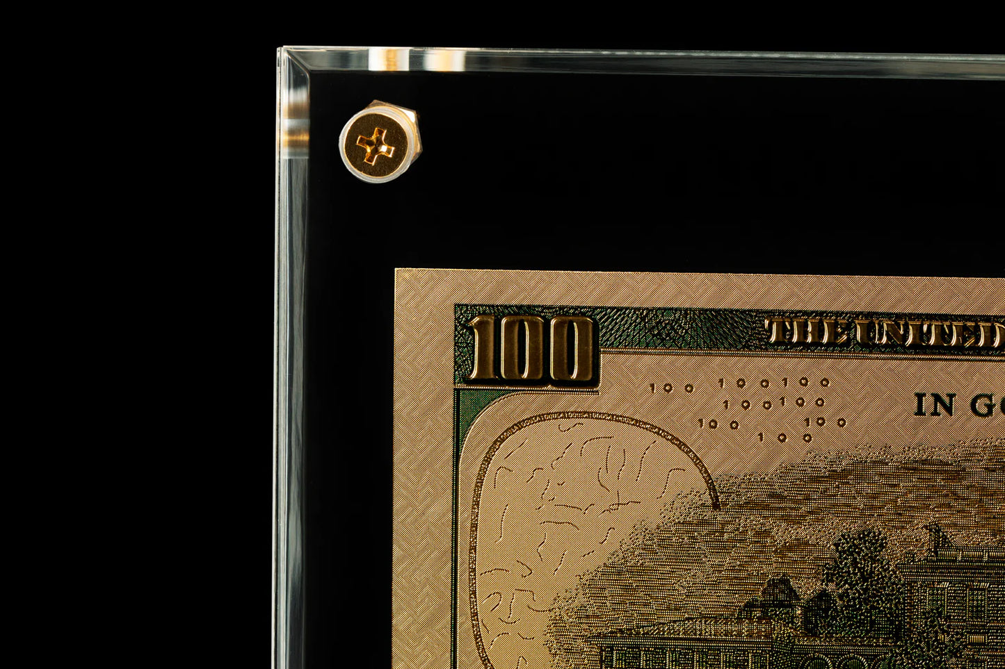 24 Carat Gold USD $100 Coloured Banknote