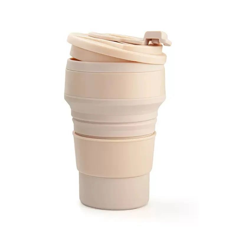 Collapsible Silicone Travel Cup with Lid - Portable and Reusable Drinking Cup for Camping, Hiking, and Outdoor Activities - The Shop At Crown Perth