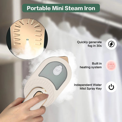 Portable Mini Dry Iron with Continuous Steam Output Stainless Steel Soleplate for Home & Travel Clothes Folding - The Shop At Crown Perth