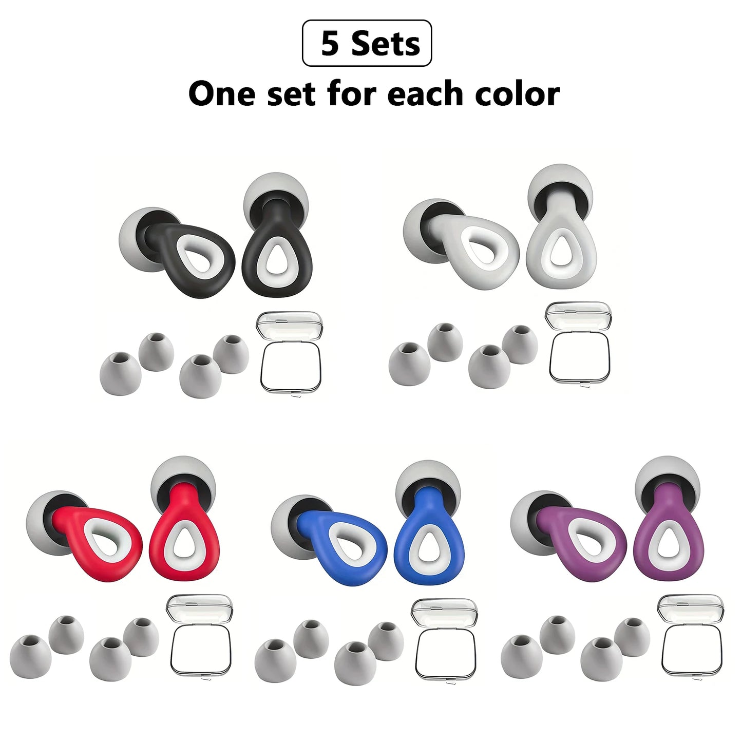 HUAK 1 pair of silicone earplugs, ear protection, hearing protection,swim, sleep, work, travel and other scenes, noise reduction - The Shop At Crown Perth