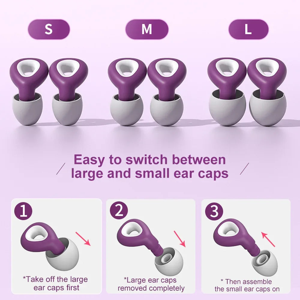 HUAK 1 pair of silicone earplugs, ear protection, hearing protection,swim, sleep, work, travel and other scenes, noise reduction - The Shop At Crown Perth