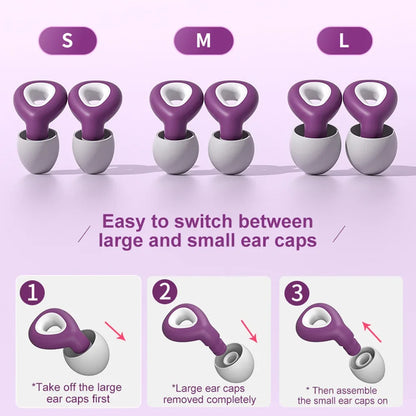 HUAK 1 pair of silicone earplugs, ear protection, hearing protection,swim, sleep, work, travel and other scenes, noise reduction - The Shop At Crown Perth