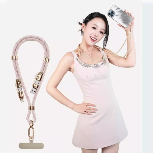 LuxeLink Pro: 4-in-1 Adjustable Crossbody Neck Strap with Multi-Protocol Charging - The Shop At Crown Perth