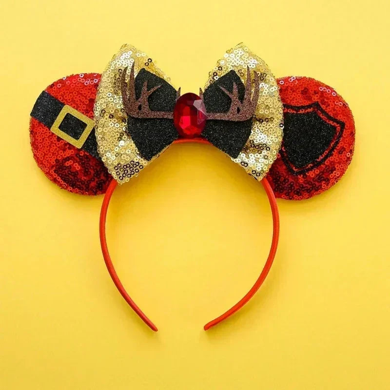 Disney Mickey Mouse Ear Hairbands Lollipop Candy Cane Bows Christmas Headband for Adults Party Kids Women Plush Hair Accessories - The Shop At Crown Perth