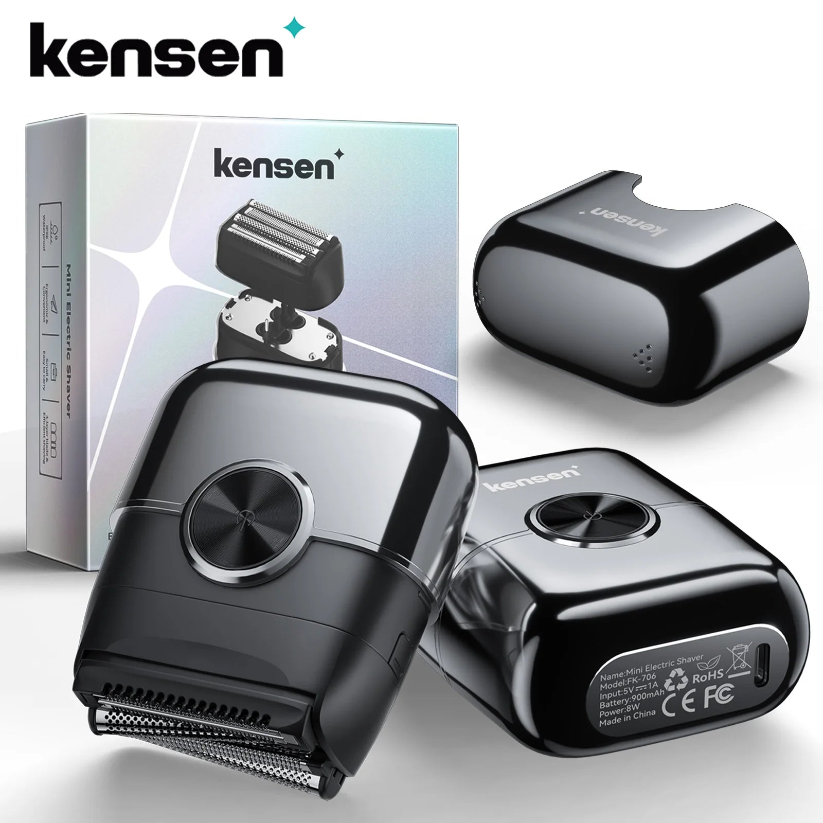 KENSEN S26 Electric Shaver for Men 4D Floating Blades Foil Shavers Waterproof 8000RPM Beard Trimmer Portable Mini Electric Razor - The Shop At Crown Perth