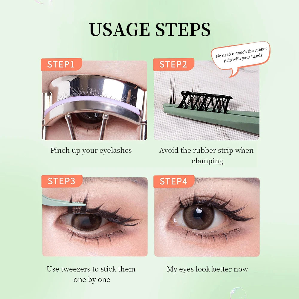 UWN Glue-free False Eyelashes Oblique Flying Fox Style Curling Natural Lazy Light and Comfortable Upper Eyelashes - The Shop At Crown Perth