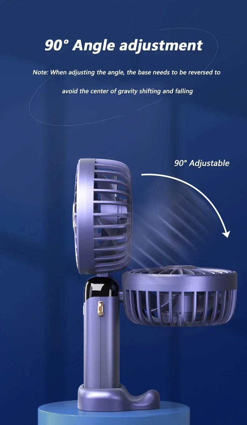 Folding Fan Mini Portable Hand-Held Fan Rechargeable Multifunctional Fan With Display Screen Neck Hanging Fans