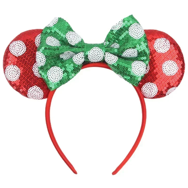 Disney Mickey Mouse Ear Hairbands Lollipop Candy Cane Bows Christmas Headband for Adults Party Kids Women Plush Hair Accessories - The Shop At Crown Perth