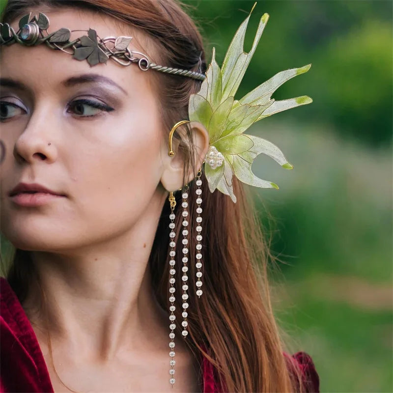 Combhasaki Women's Fairy Ear Cuffs Beautiful Clip-on Mermaid Earrings Fashion Ear Cuffs Cosplay Accessories - The Shop At Crown Perth