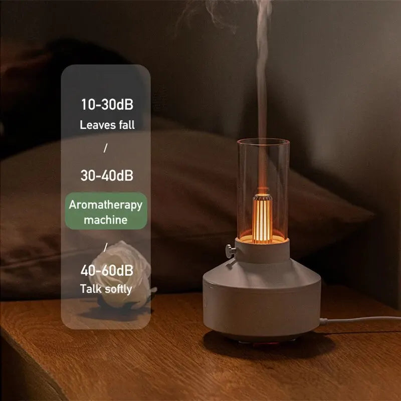 New 150ml Candle Light Shape Portable Table Desktop Usb Charge Ultrasonic Essential Oil Aroma Diffuser for Room Home - The Shop At Crown Perth