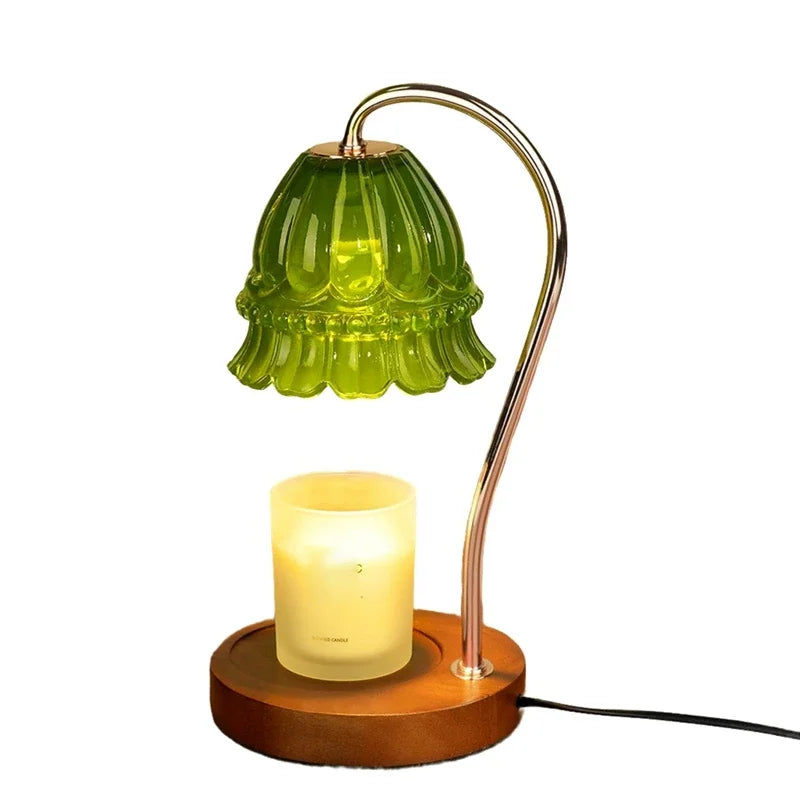 1 Piece Candle Warmer Lamp With Timer, As Shown Iron+Glass+Wood Birthday Gift For Women, Mom, Female Friend EU Plug - The Shop At Crown Perth