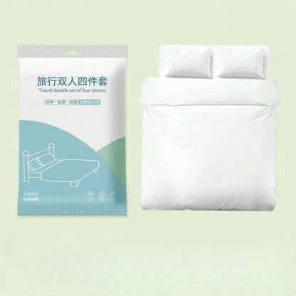 4 Pcs Disposable Bed Sheets King Size, Disposable Fitted Sheets Travel Bedding Cover for Hotel, Disposable Travel Sheet - The Shop At Crown Perth