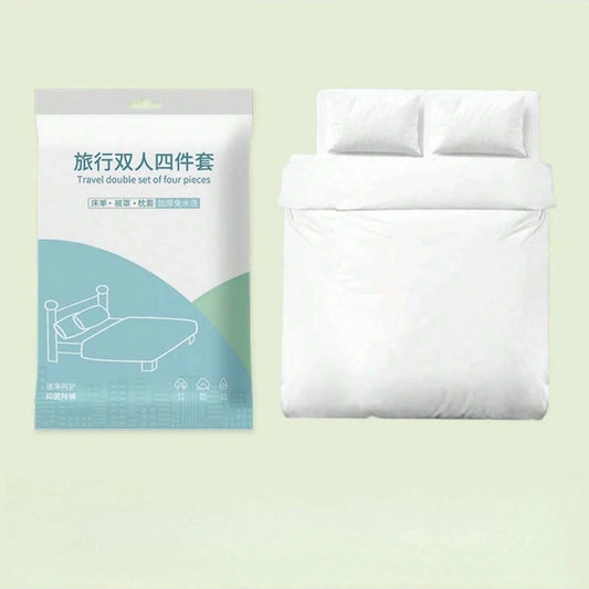 4 Pcs Disposable Bed Sheets King Size, Disposable Fitted Sheets Travel Bedding Cover for Hotel, Disposable Travel Sheet - The Shop At Crown Perth