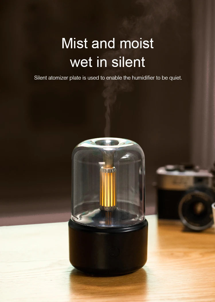 Vintage Night Light Aroma Diffuser Aromatherapy Mini Desktop Air Humidifier USB Creative Ambient Light As Gift/Essential Oil Set - The Shop At Crown Perth