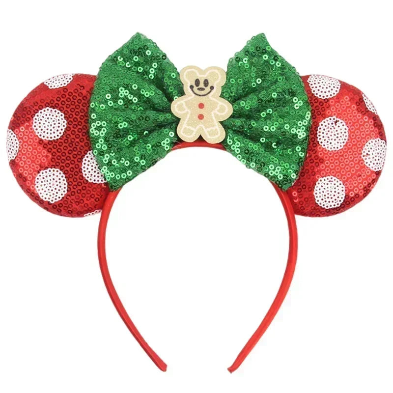 Disney Mickey Mouse Ear Hairbands Lollipop Candy Cane Bows Christmas Headband for Adults Party Kids Women Plush Hair Accessories - The Shop At Crown Perth