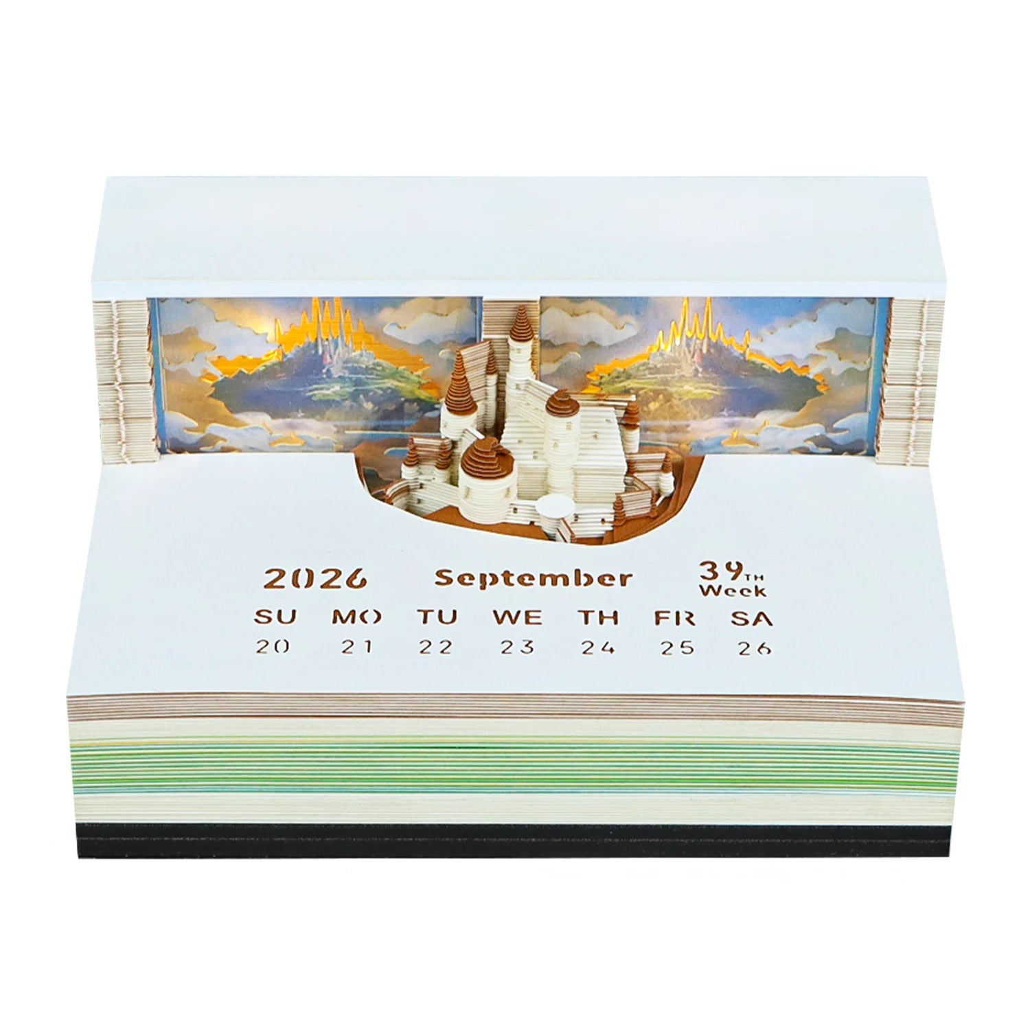 Omoshiroi Block 2026 Calendar Memo Pad 3D Carving Notepad TearOff Paper Memo Pad Block Notes Castle SKY Calendar Christmas Gift - The Shop At Crown Perth