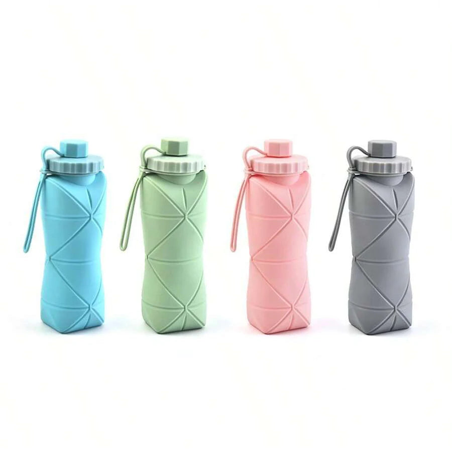 1Pc 600mlLarge Collapsible Silicone Cup-Portable Travel Water Bottle for Outdoor, Food-Grade with Fresh Colors, Foldable Design - The Shop At Crown Perth