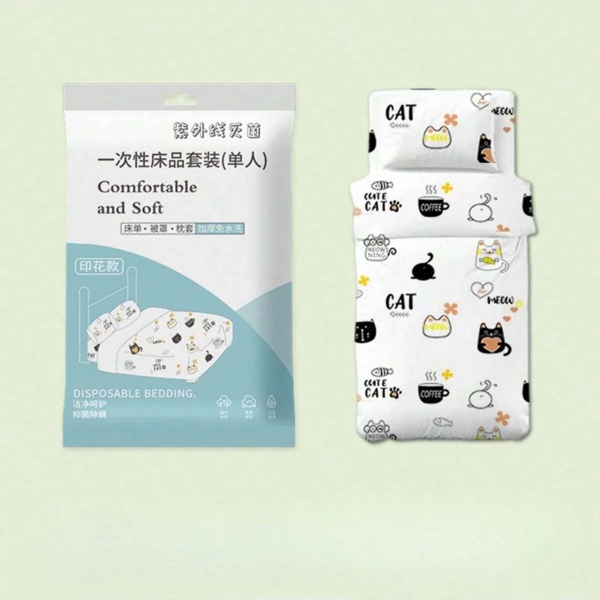 4 Pcs Disposable Bed Sheets King Size, Disposable Fitted Sheets Travel Bedding Cover for Hotel, Disposable Travel Sheet - The Shop At Crown Perth