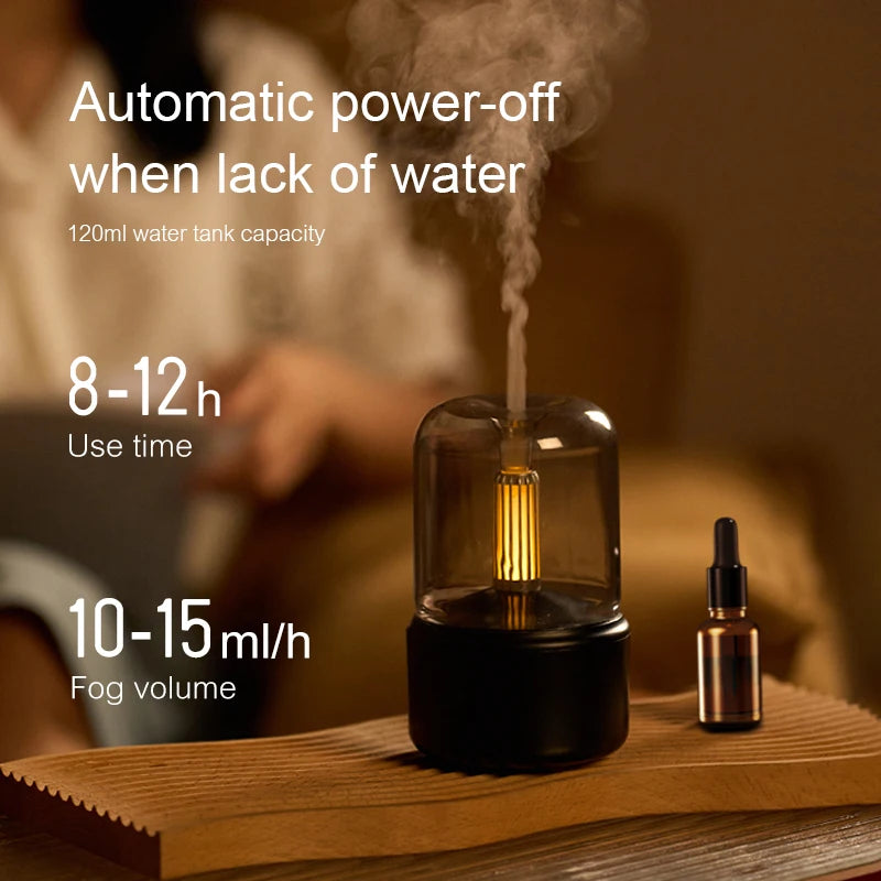 Vintage Night Light Aroma Diffuser Aromatherapy Mini Desktop Air Humidifier USB Creative Ambient Light As Gift/Essential Oil Set - The Shop At Crown Perth