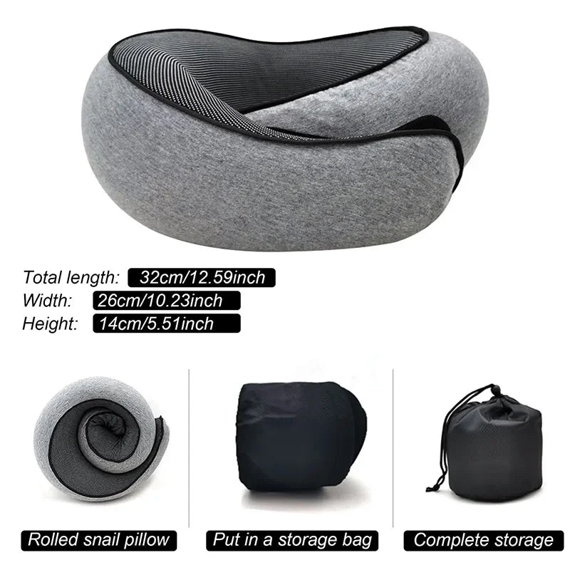 Okayso Memory Foam Neck Pillow U-Shaped Travel Pillow Adjustable Portable Ergonomic Support for Airplane Car Neck Pillow - The Shop At Crown Perth