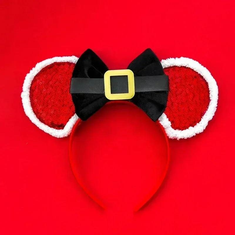 Disney Mickey Mouse Ear Hairbands Lollipop Candy Cane Bows Christmas Headband for Adults Party Kids Women Plush Hair Accessories - The Shop At Crown Perth