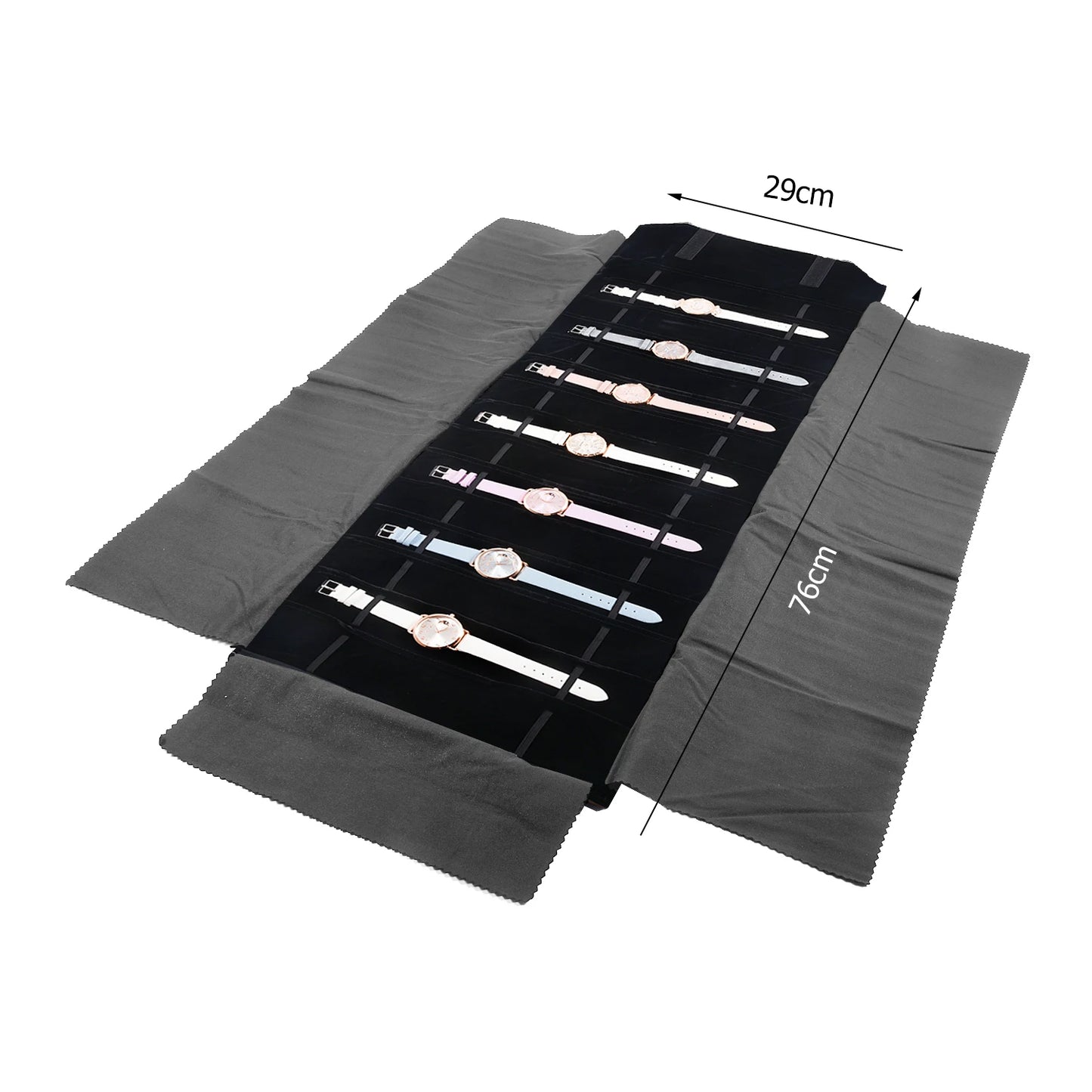 Travel Bracelet Jewelry Organizer Roll Up Bag Portable Velvet Ring Earrings Pendant Necklace Storage Bag Ornaments Foldable Case - The Shop At Crown Perth