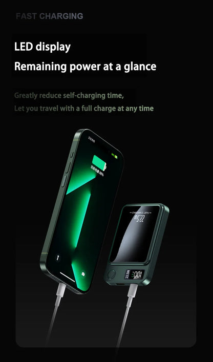 Lenovo 500000mah Magnetic Power Bank Large Capacity Pd22.5w Super Fast Charging External Battery Wireless Charger For Iphone
