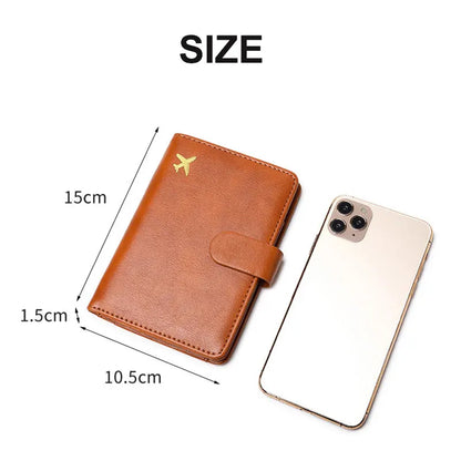 Travel Passport Wallet Women Man Card Holder RFID Blocking Credit Card ID Bag Plane Ticket Holder Multifunction Wallets - The Shop At Crown Perth