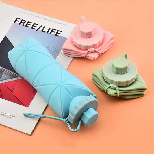 1Pc 600mlLarge Collapsible Silicone Cup-Portable Travel Water Bottle for Outdoor, Food-Grade with Fresh Colors, Foldable Design - The Shop At Crown Perth