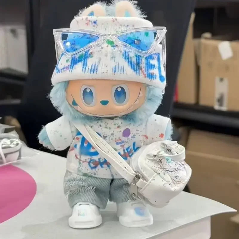 17cm V1 V2 V3 Hip-hop Jeans Splashed Print Sunglasses Crossbody Bag Set for Labubu Outfits DIY Accessories - The Shop At Crown Perth