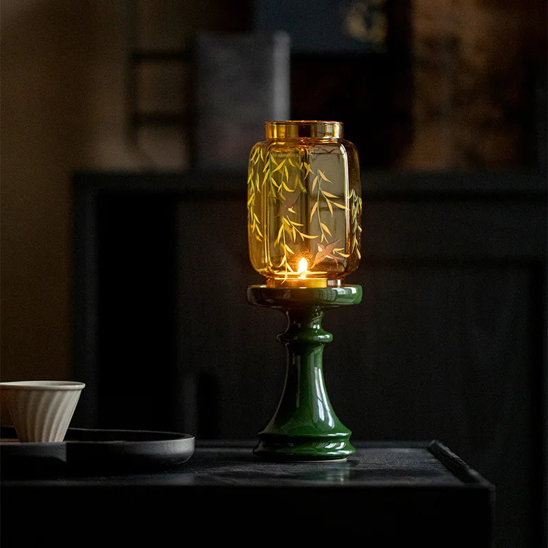 Ruili Emerald Liuyan Candle Holder Tea Ceremony Accessories Tea Party Atmosphere High Value Ornament Scented Candle Holder - The Shop At Crown Perth
