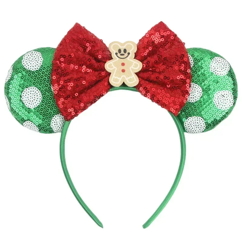 Disney Mickey Mouse Ear Hairbands Lollipop Candy Cane Bows Christmas Headband for Adults Party Kids Women Plush Hair Accessories - The Shop At Crown Perth