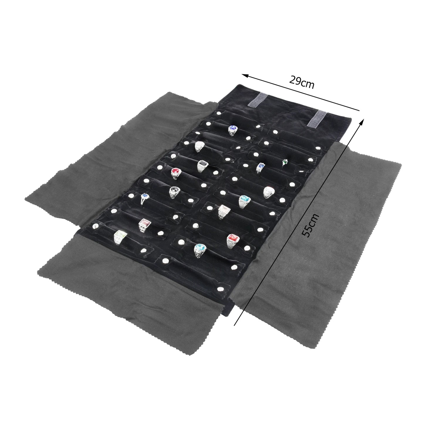 Travel Bracelet Jewelry Organizer Roll Up Bag Portable Velvet Ring Earrings Pendant Necklace Storage Bag Ornaments Foldable Case - The Shop At Crown Perth