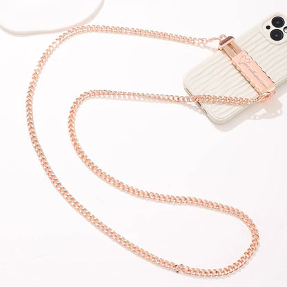 Black Love Clip With Lron Chain Pearl Chain Diagonal Cross Chain Phone Clip - The Shop At Crown Perth