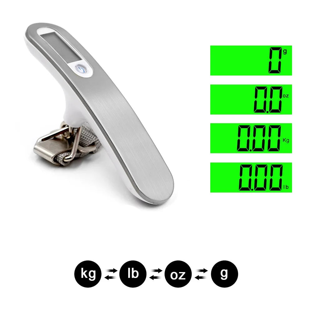 LCD Digital Luggage Scale 50kg X 10g Portable Electronic Scale Weight Balance Suitcase Travel Bag Hanging Steelyard Hook Scale - The Shop At Crown Perth