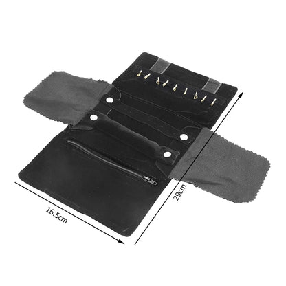 Travel Bracelet Jewelry Organizer Roll Up Bag Portable Velvet Ring Earrings Pendant Necklace Storage Bag Ornaments Foldable Case - The Shop At Crown Perth