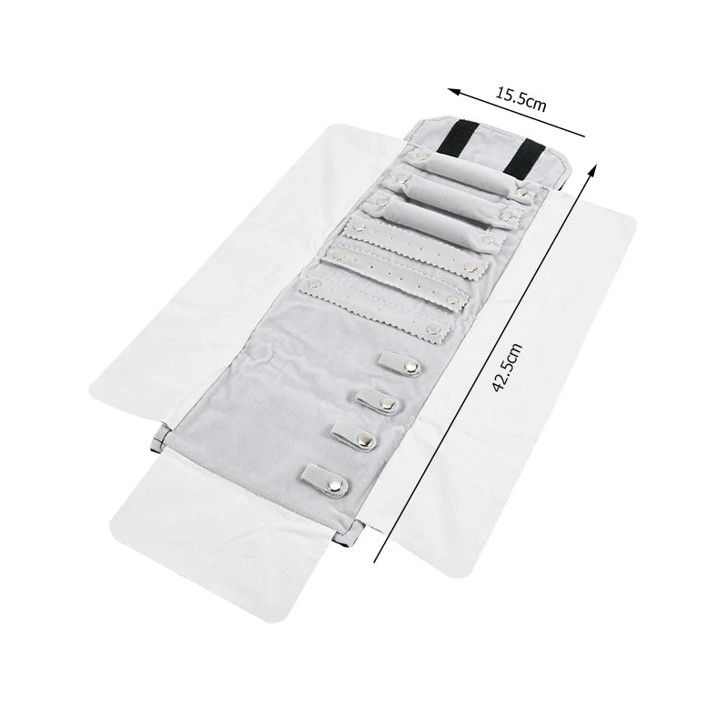 Travel Bracelet Jewelry Organizer Roll Up Bag Portable Velvet Ring Earrings Pendant Necklace Storage Bag Ornaments Foldable Case - The Shop At Crown Perth