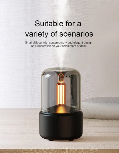 Vintage Night Light Aroma Diffuser Aromatherapy Mini Desktop Air Humidifier USB Creative Ambient Light As Gift/Essential Oil Set - The Shop At Crown Perth