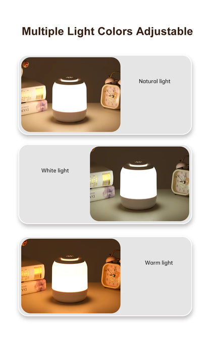 Touch Sensor Table Lamp USB Rechargeable 3 Colors Dimmable LED Night Light Portable Baby Bedroom Bedside Reading Desk Lamp
