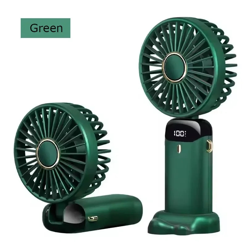 Folding Fan Mini Portable Hand-Held Fan Rechargeable Multifunctional Fan With Display Screen Neck Hanging Fans - The Shop At Crown Perth