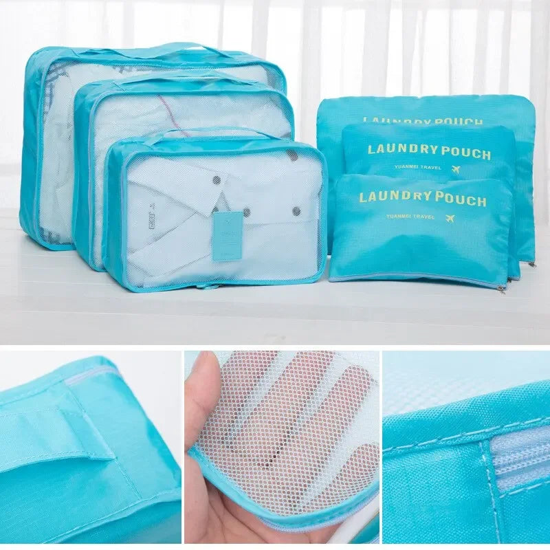 6PCS Packing Cubes Luggage Organizer Travel Storage Bags for Clothes Shoes Toiletries Portable Suitcase Organization Set