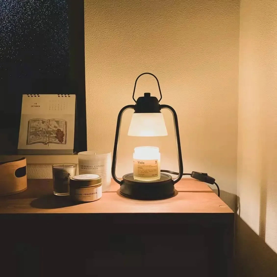 American Aromatherapy Candle Warmer Lamp Creative Bedroom Bedhead Flameless Aroma Melting Candle Lamp Retro Black Candle Warmer - The Shop At Crown Perth