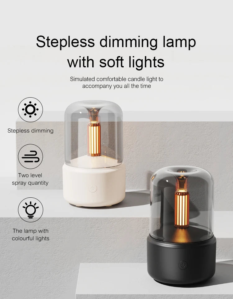 Vintage Night Light Aroma Diffuser Aromatherapy Mini Desktop Air Humidifier USB Creative Ambient Light As Gift/Essential Oil Set - The Shop At Crown Perth