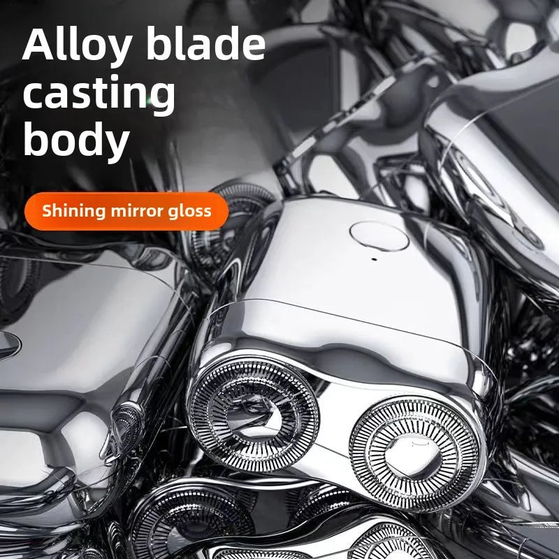 Magnetic Double Blade Shaver Fully Automatic Electric Shaver For Men Portable Waterproof Shaver Rechargeable Mini Rotary Shaver - The Shop At Crown Perth