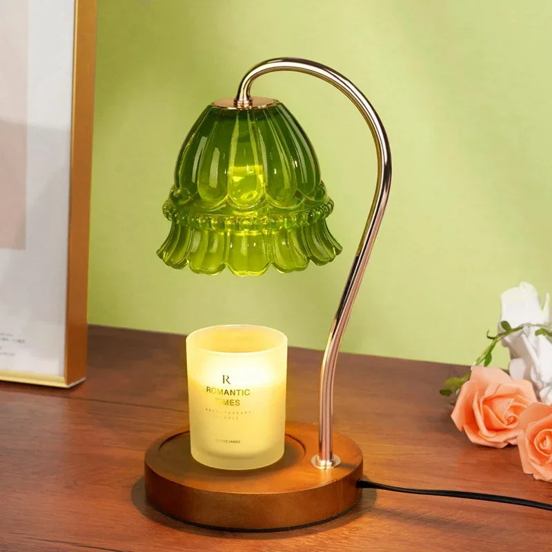 1 Piece Candle Warmer Lamp With Timer, As Shown Iron+Glass+Wood Birthday Gift For Women, Mom, Female Friend EU Plug - The Shop At Crown Perth