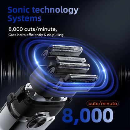 KENSEN S26 Electric Shaver for Men 4D Floating Blades Foil Shavers Waterproof 8000RPM Beard Trimmer Portable Mini Electric Razor - The Shop At Crown Perth