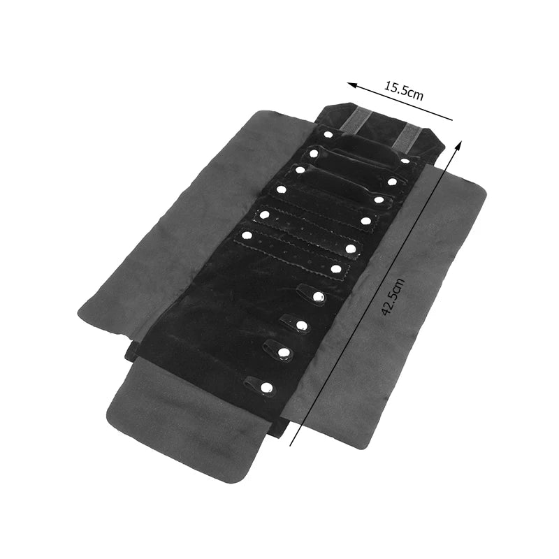 Travel Bracelet Jewelry Organizer Roll Up Bag Portable Velvet Ring Earrings Pendant Necklace Storage Bag Ornaments Foldable Case - The Shop At Crown Perth