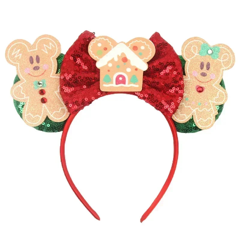 Disney Mickey Mouse Ear Hairbands Lollipop Candy Cane Bows Christmas Headband for Adults Party Kids Women Plush Hair Accessories - The Shop At Crown Perth