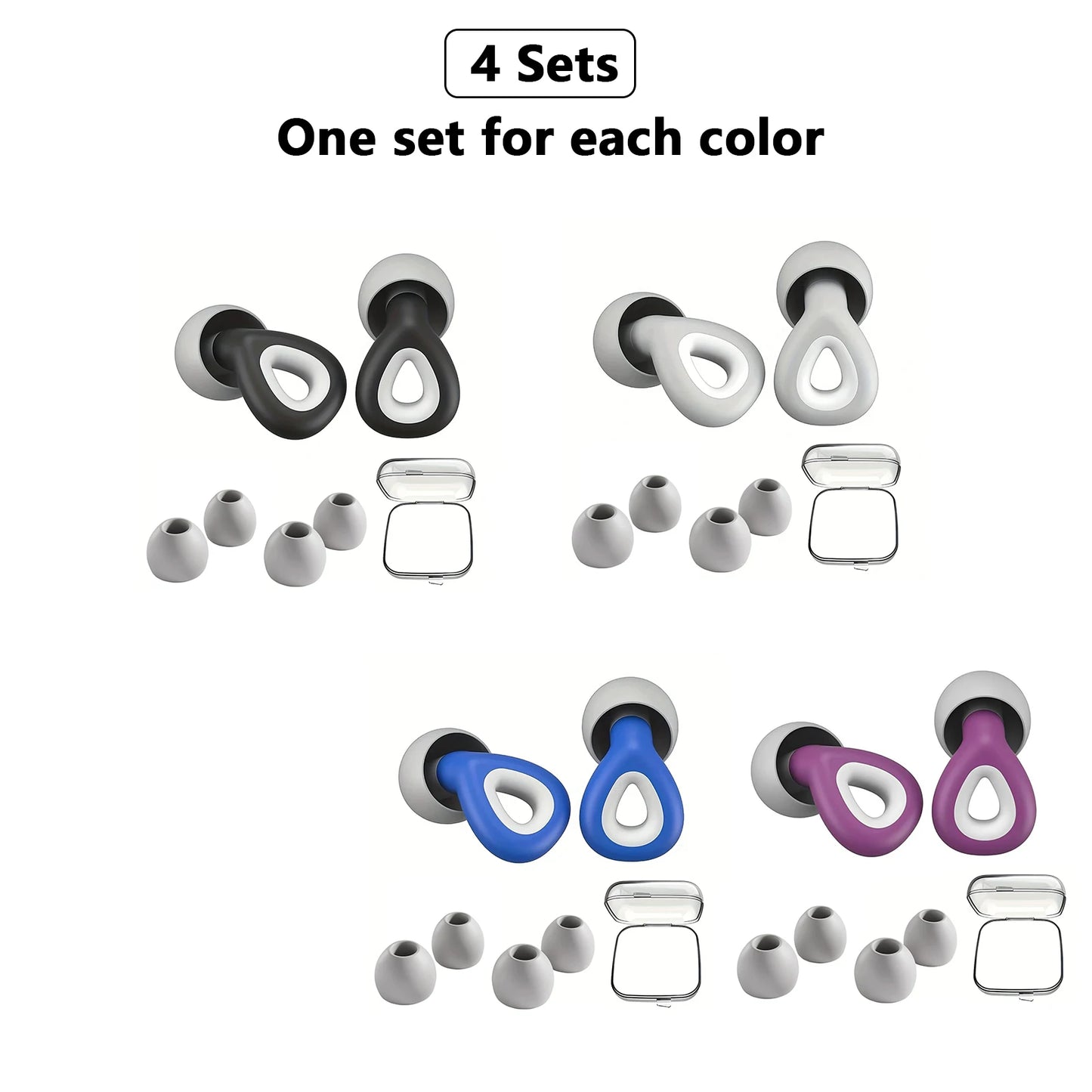 HUAK 1 pair of silicone earplugs, ear protection, hearing protection,swim, sleep, work, travel and other scenes, noise reduction - The Shop At Crown Perth